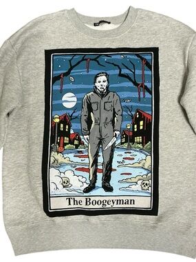 The Boogeyman Graphic Crewneck Sweater - Light Gray